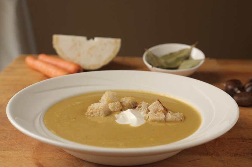 Krem juha od povrća i kesten pirea